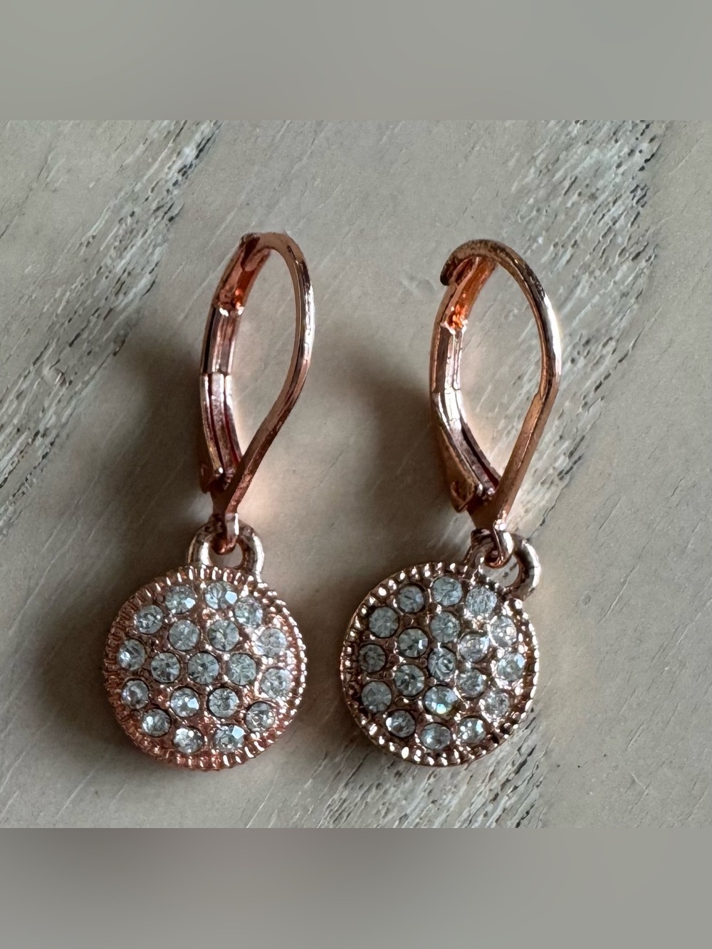 Rose Gold-Tone Crystal Drop Earrings